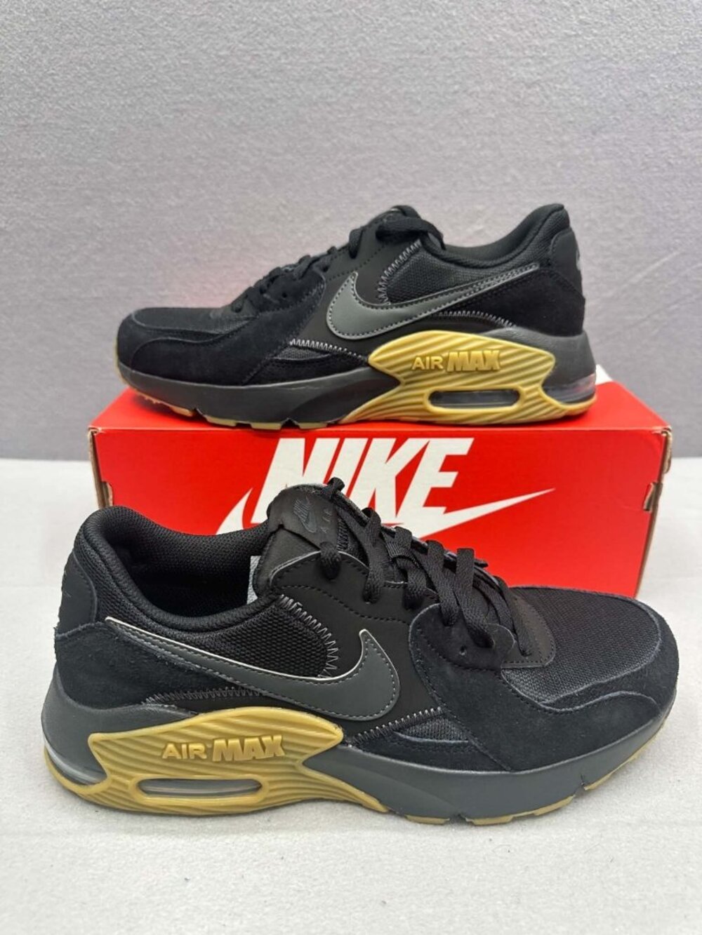 Nike Air Max Excee Men 8.5 Sneakers Running Black Anthracite Gum Brown HV0928-01
